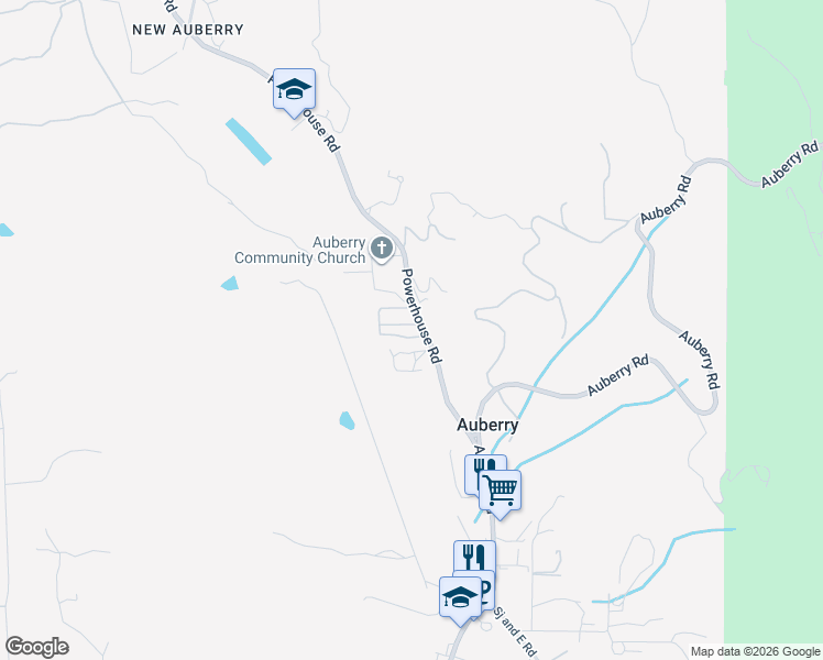 map of restaurants, bars, coffee shops, grocery stores, and more near 33751 Powerhouse Road in Auberry