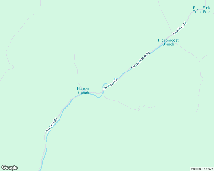 map of restaurants, bars, coffee shops, grocery stores, and more near Cutshin Creek Road in Yeaddiss