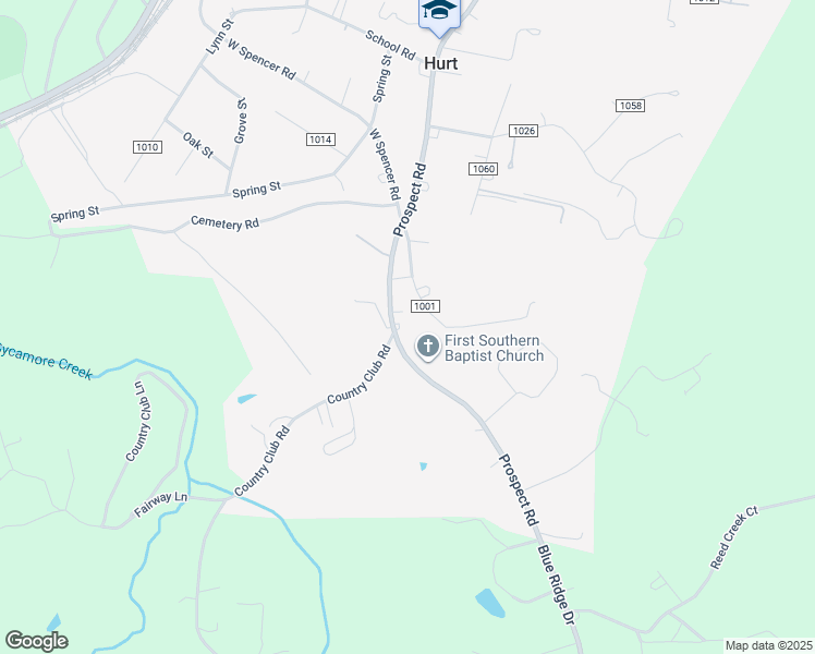 map of restaurants, bars, coffee shops, grocery stores, and more near 117 East Spencer Road in Hurt