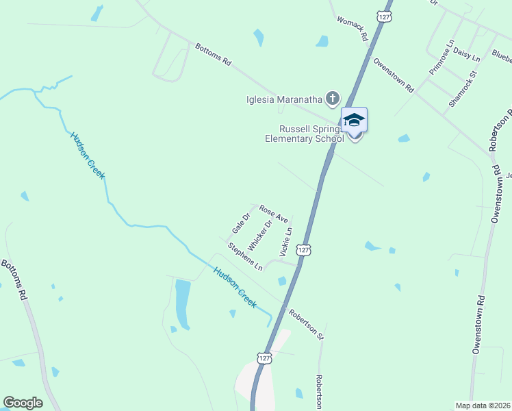 map of restaurants, bars, coffee shops, grocery stores, and more near 98 Gale Dr in Russell Springs