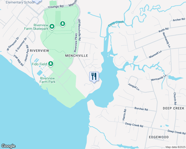 map of restaurants, bars, coffee shops, grocery stores, and more near 330 Hillside Terrace in Newport News