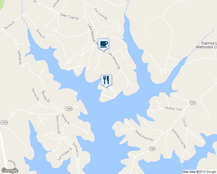 map of restaurants, bars, coffee shops, grocery stores, and more near 1298 Graves Harbor Trail in Bedford