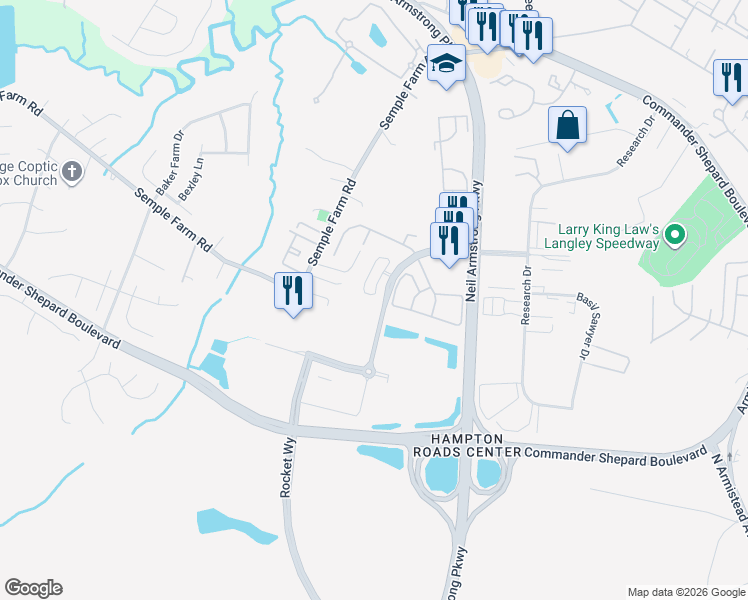 map of restaurants, bars, coffee shops, grocery stores, and more near 29 Madison Chase in Hampton