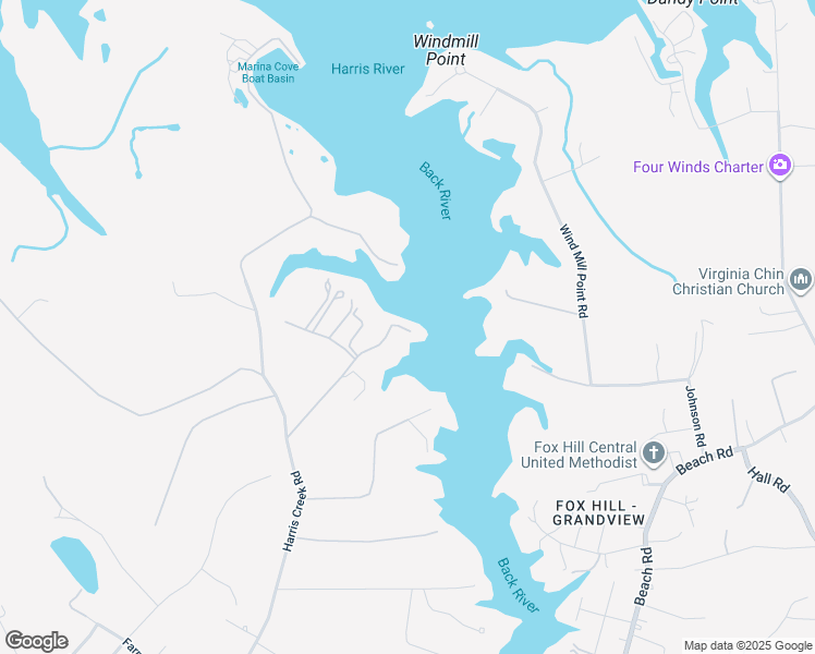 map of restaurants, bars, coffee shops, grocery stores, and more near 28 Finns Point Lane in Hampton