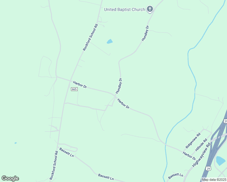 map of restaurants, bars, coffee shops, grocery stores, and more near 1044 Harbor Drive in Hurt
