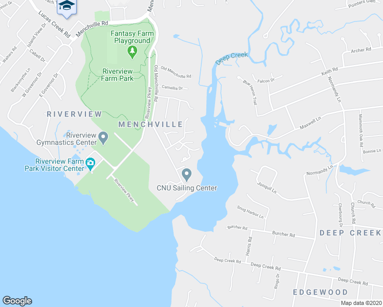 map of restaurants, bars, coffee shops, grocery stores, and more near 310 Hillside Terrace in Newport News