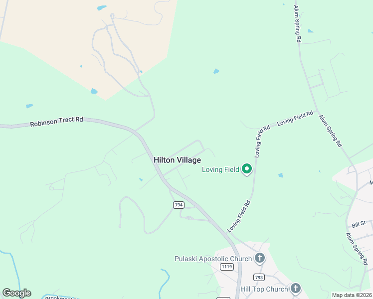 map of restaurants, bars, coffee shops, grocery stores, and more near 3397 Hilton Village Loop in Pulaski