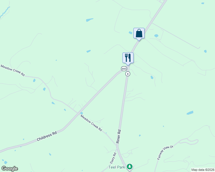 map of restaurants, bars, coffee shops, grocery stores, and more near 2121 Childress Road in Christiansburg