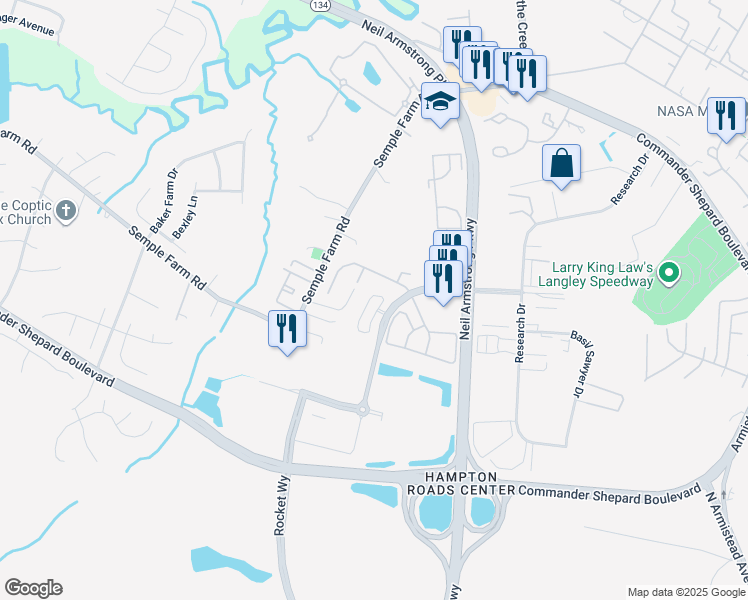 map of restaurants, bars, coffee shops, grocery stores, and more near 90 Madison Chase in Hampton