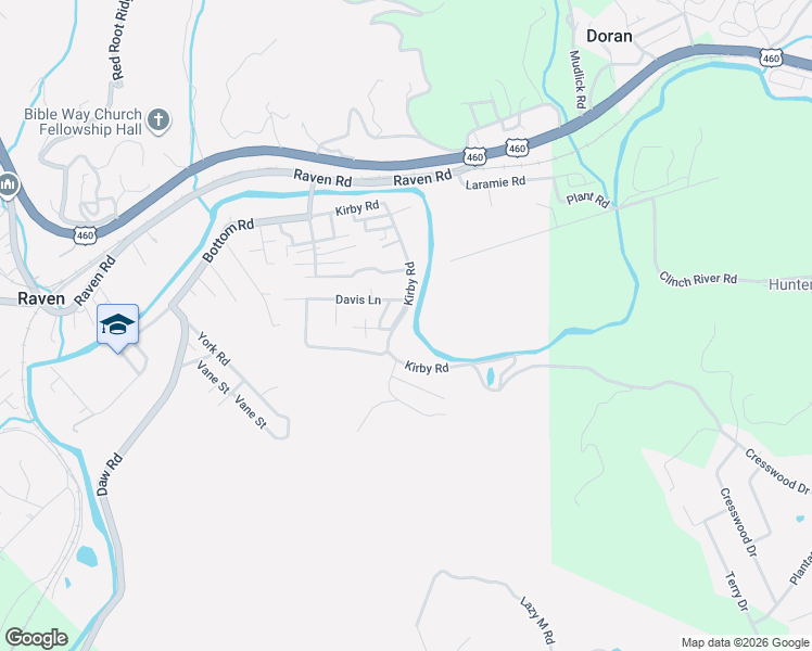 map of restaurants, bars, coffee shops, grocery stores, and more near 521 Kirby Road in Raven