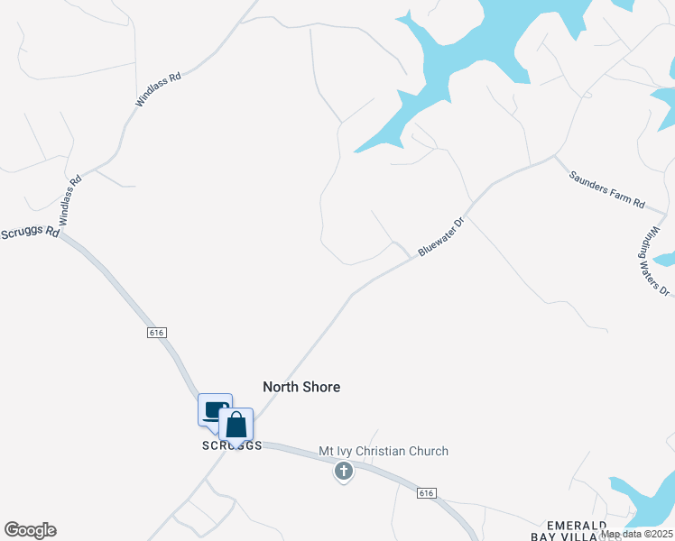 map of restaurants, bars, coffee shops, grocery stores, and more near 2711 Bluewater Drive in Moneta