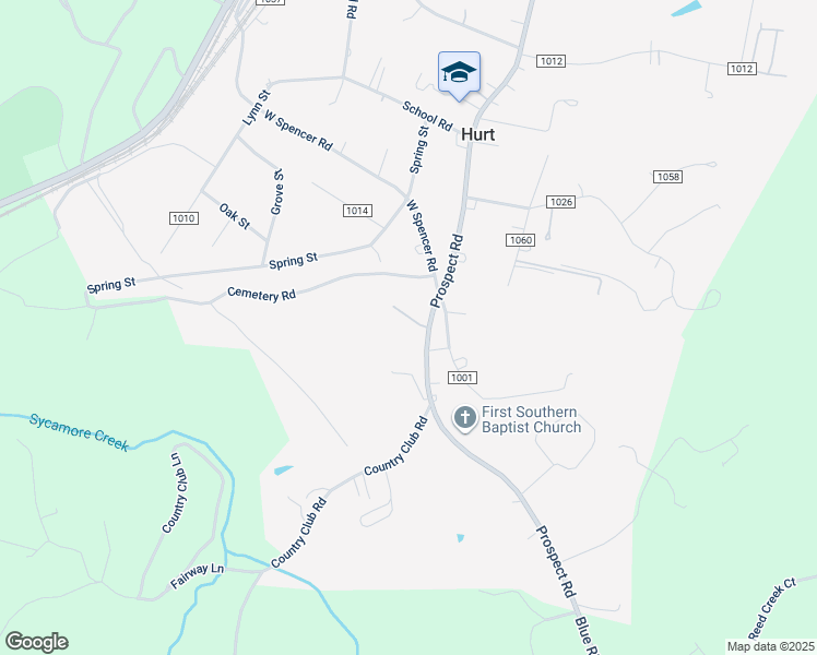 map of restaurants, bars, coffee shops, grocery stores, and more near 103 Kent Circle in Hurt