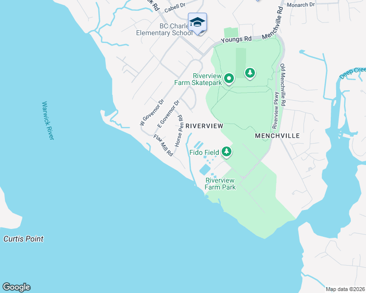 map of restaurants, bars, coffee shops, grocery stores, and more near 4 Flax Mill Road in Newport News