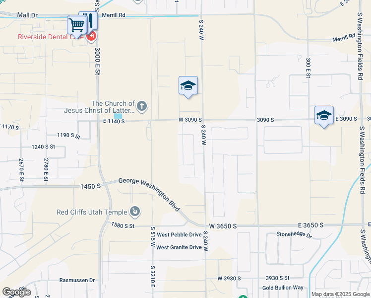 map of restaurants, bars, coffee shops, grocery stores, and more near 3239 South 355 West in Washington