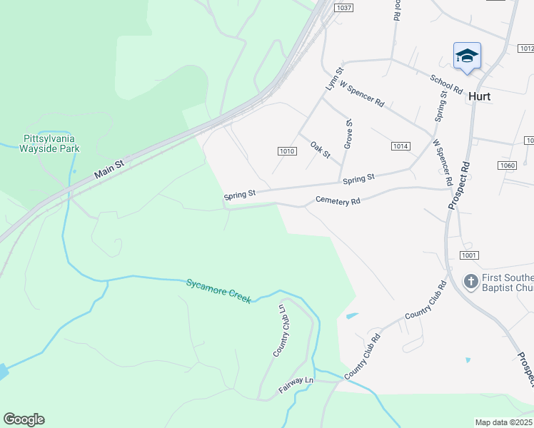 map of restaurants, bars, coffee shops, grocery stores, and more near 781-799 Cemetery Road in Hurt