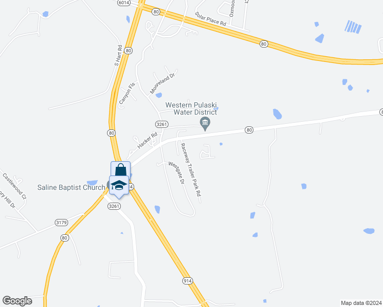 map of restaurants, bars, coffee shops, grocery stores, and more near Raceway Trailer Park Road in Somerset