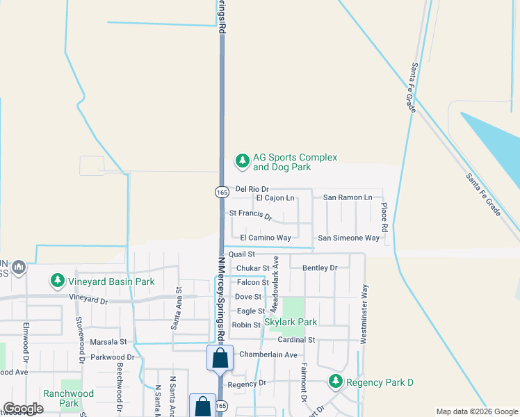map of restaurants, bars, coffee shops, grocery stores, and more near 1329 El Cajon Lane in Los Banos