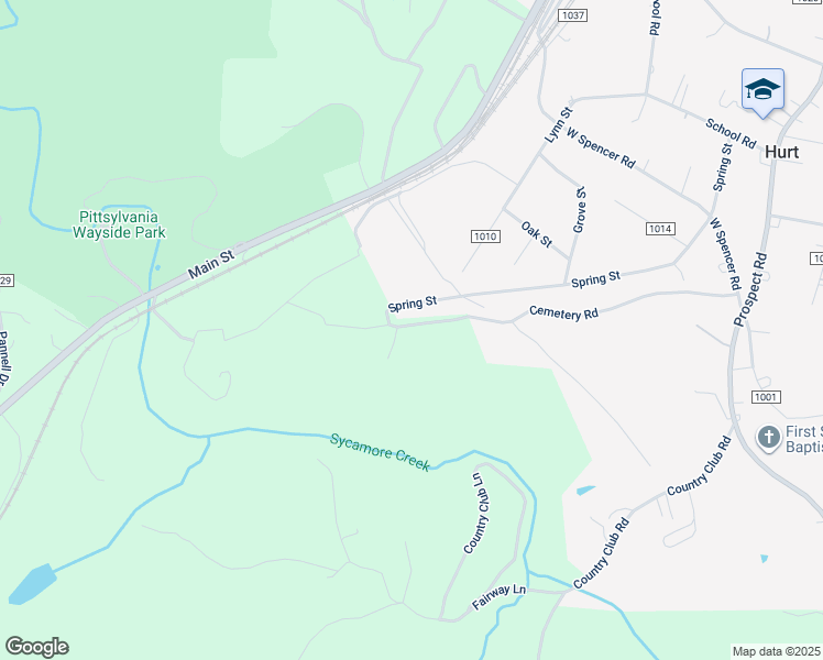 map of restaurants, bars, coffee shops, grocery stores, and more near 781 Cemetery Road in Hurt