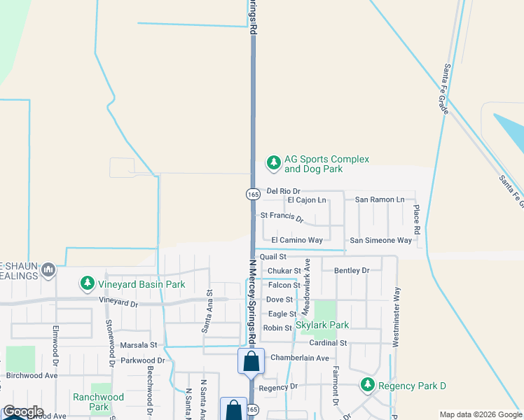 map of restaurants, bars, coffee shops, grocery stores, and more near 1308 Saint Francis Drive in Los Banos