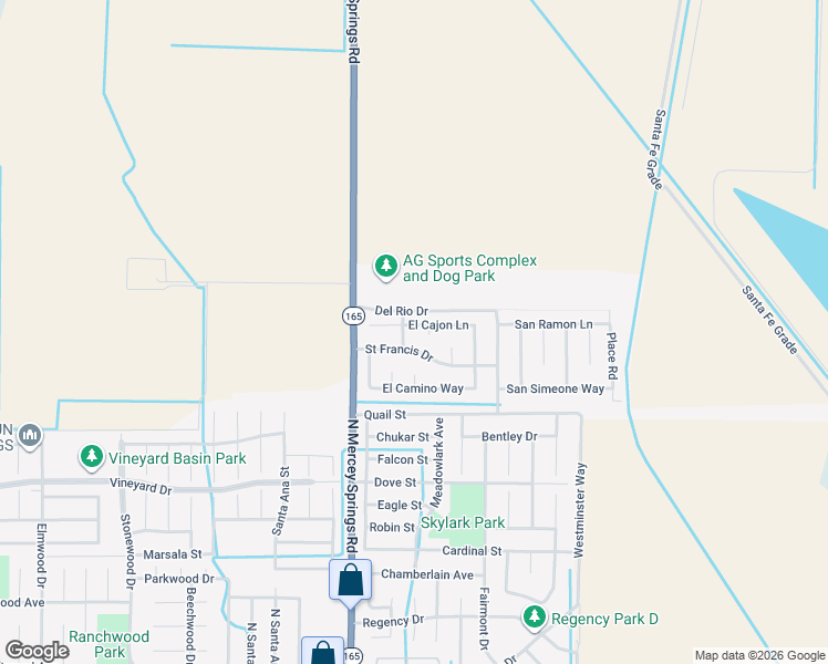 map of restaurants, bars, coffee shops, grocery stores, and more near 1329 El Cajon Ln in Los Banos