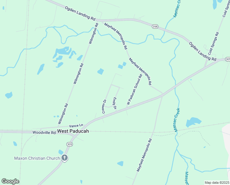 map of restaurants, bars, coffee shops, grocery stores, and more near 4925 Emily Drive in West Paducah
