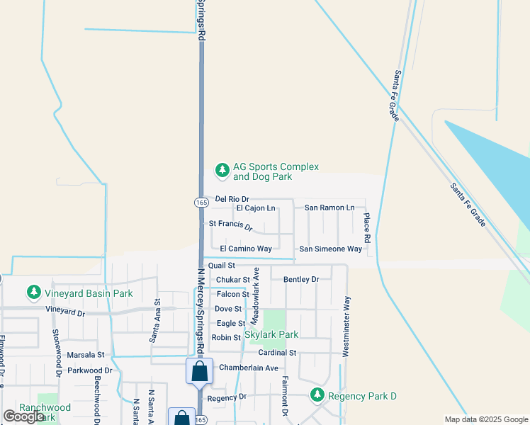 map of restaurants, bars, coffee shops, grocery stores, and more near 1349 El Cajon Ln in Los Banos