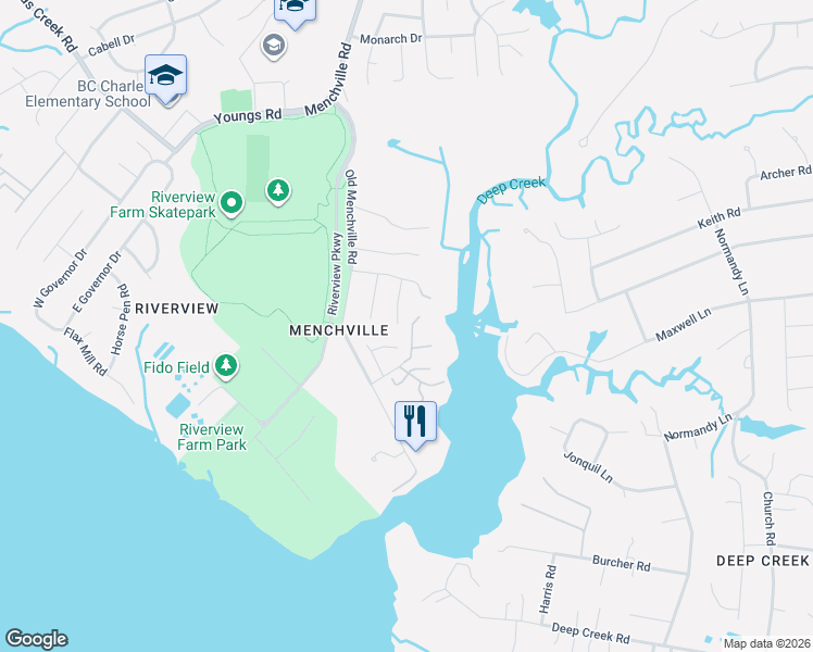 map of restaurants, bars, coffee shops, grocery stores, and more near 358 Wood Duck Ln in Newport News