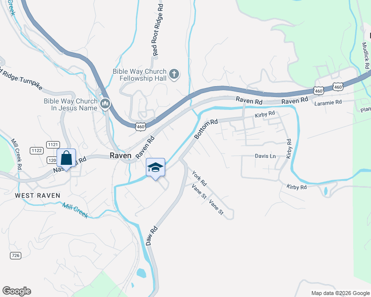 map of restaurants, bars, coffee shops, grocery stores, and more near Little St in Raven