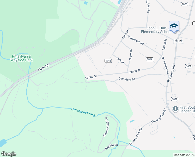 map of restaurants, bars, coffee shops, grocery stores, and more near 781-799 Cemetery Road in Hurt