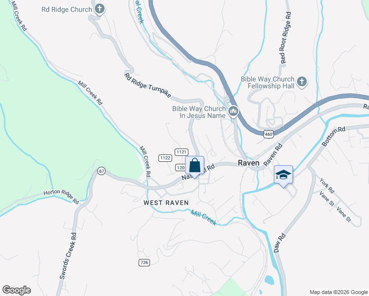 map of restaurants, bars, coffee shops, grocery stores, and more near 137 State Road 1121 in Raven