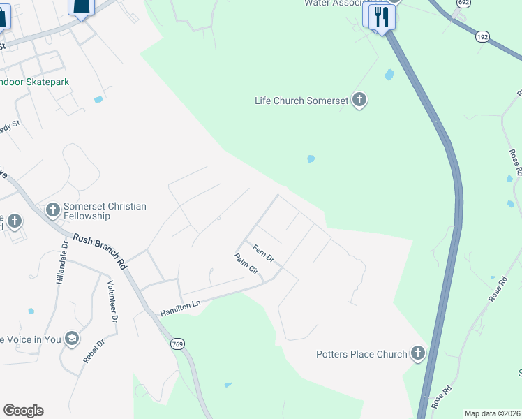 map of restaurants, bars, coffee shops, grocery stores, and more near 82 Bellereve Drive in Somerset