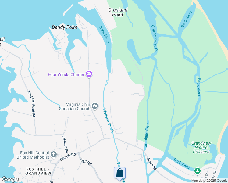 map of restaurants, bars, coffee shops, grocery stores, and more near 150 Canal Road in Hampton