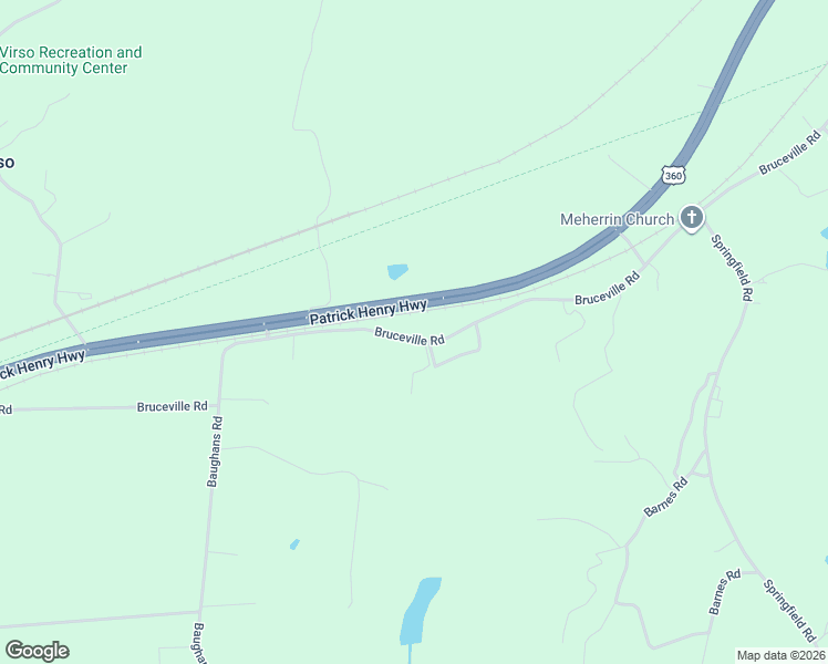 map of restaurants, bars, coffee shops, grocery stores, and more near 1115 Bruceville Road in Meherrin