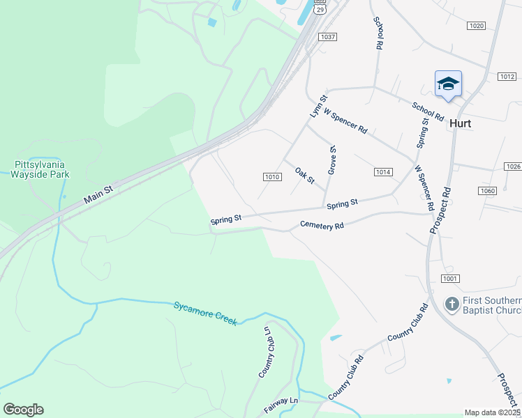 map of restaurants, bars, coffee shops, grocery stores, and more near 719 Spring Street in Hurt