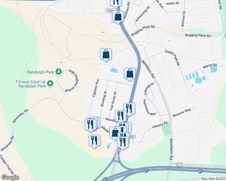 map of restaurants, bars, coffee shops, grocery stores, and more near 5233 Fair Acres Street in Dublin