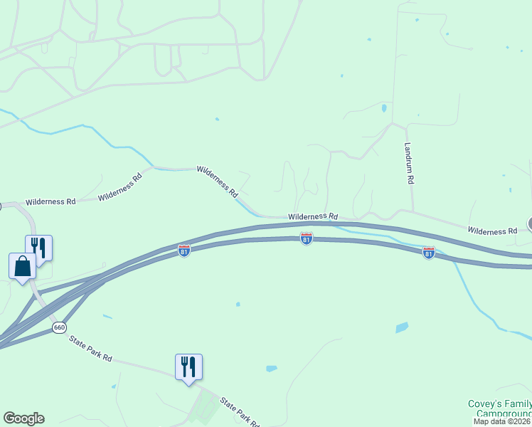 map of restaurants, bars, coffee shops, grocery stores, and more near 6325 Wilderness Road in Dublin