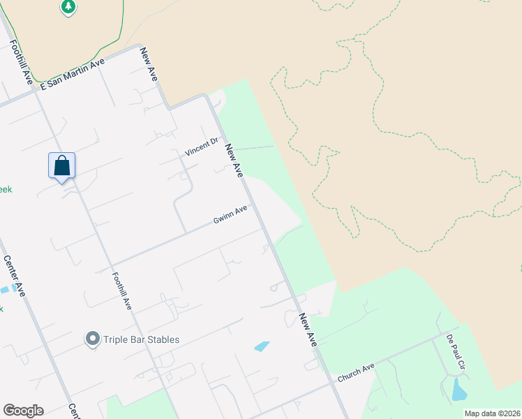 map of restaurants, bars, coffee shops, grocery stores, and more near 12580 New Avenue in San Martin