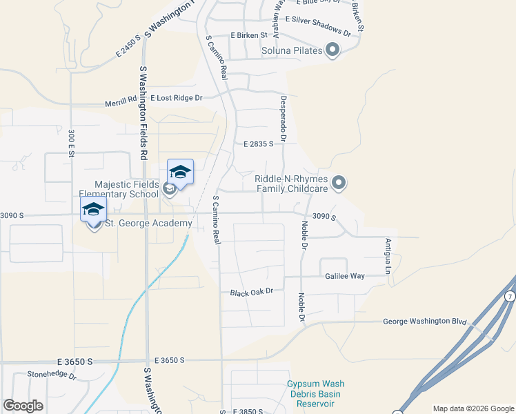 map of restaurants, bars, coffee shops, grocery stores, and more near 3066 Kings Court Lane in Washington