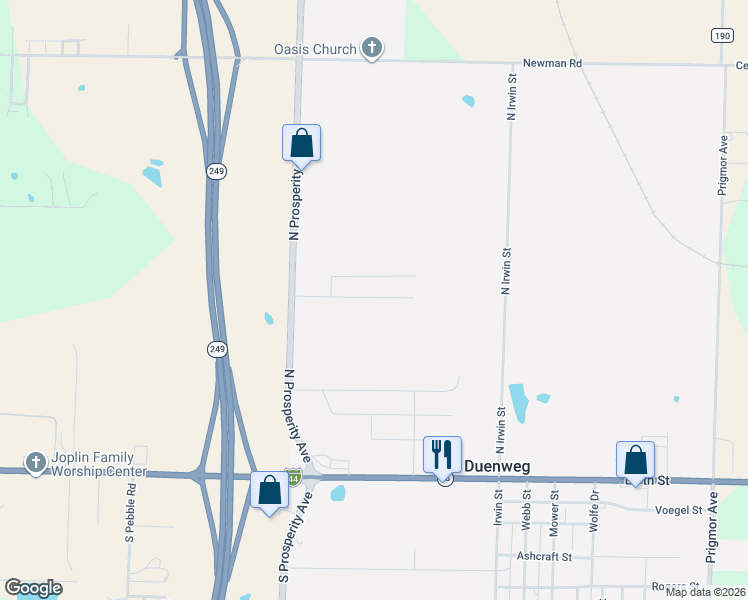 map of restaurants, bars, coffee shops, grocery stores, and more near in Duenweg