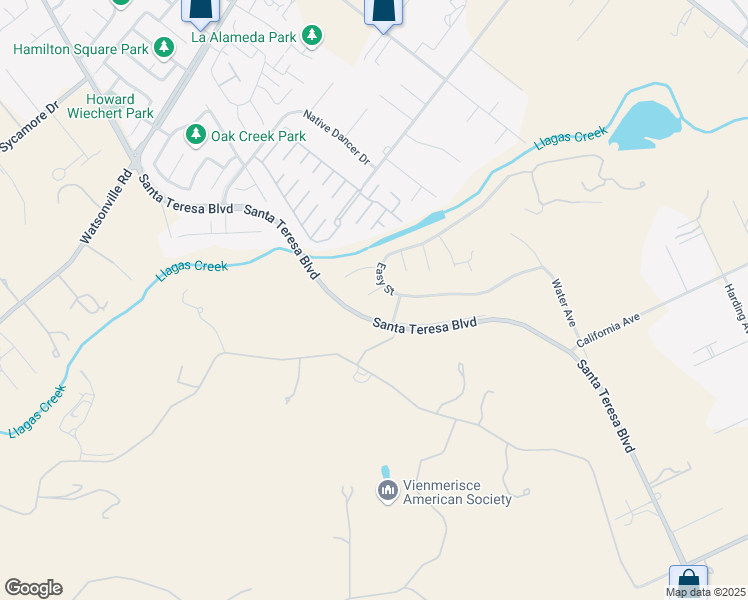 map of restaurants, bars, coffee shops, grocery stores, and more near 1020 Brookview Court in Morgan Hill