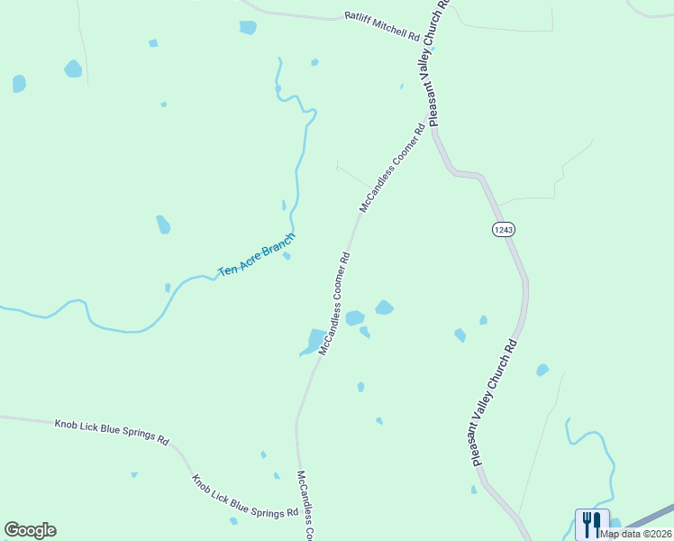 map of restaurants, bars, coffee shops, grocery stores, and more near 201-1077 McCandless Coomer Road in Horse Cave