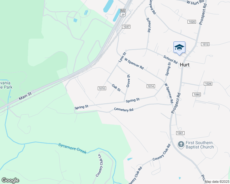 map of restaurants, bars, coffee shops, grocery stores, and more near 602 High Street in Hurt