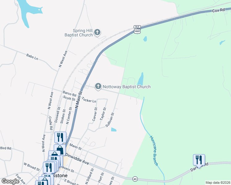 map of restaurants, bars, coffee shops, grocery stores, and more near 142 Taylor Street in Blackstone