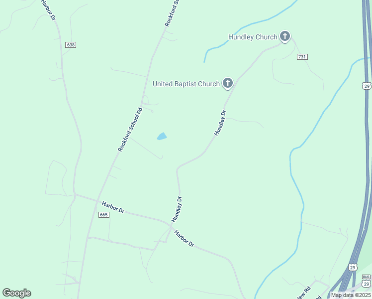map of restaurants, bars, coffee shops, grocery stores, and more near 572 Hundley Drive in Hurt