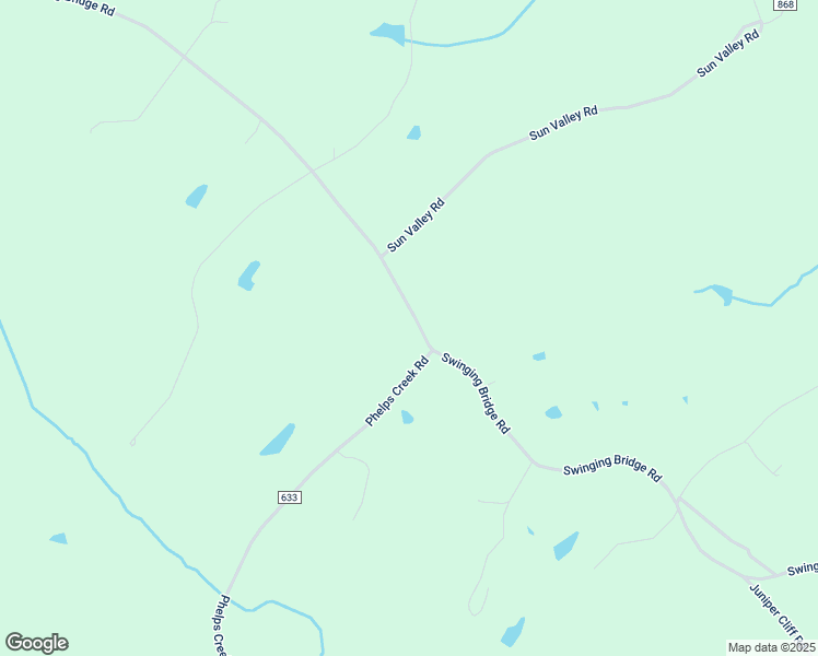 map of restaurants, bars, coffee shops, grocery stores, and more near 1857 Swinging Bridge Road in Gladys