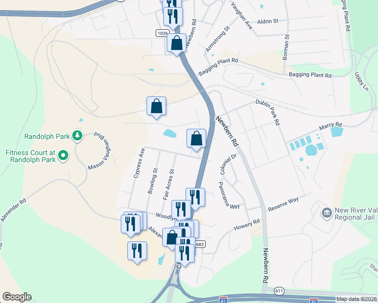 map of restaurants, bars, coffee shops, grocery stores, and more near 5263 Cypress Avenue in Dublin
