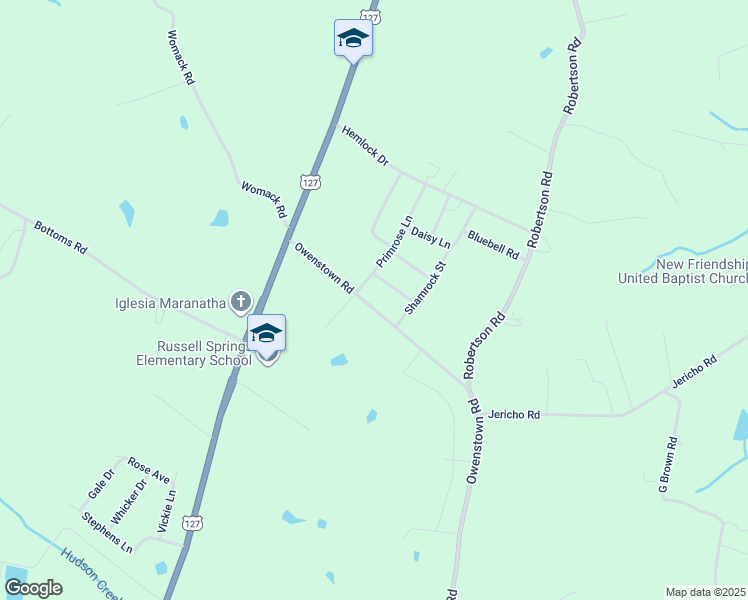 map of restaurants, bars, coffee shops, grocery stores, and more near 33-69 Goldenrod Drive in Russell Springs