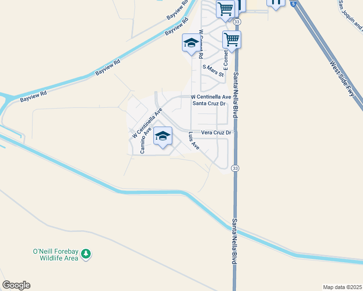 map of restaurants, bars, coffee shops, grocery stores, and more near 13721 Santa Lucia Drive in Santa Nella