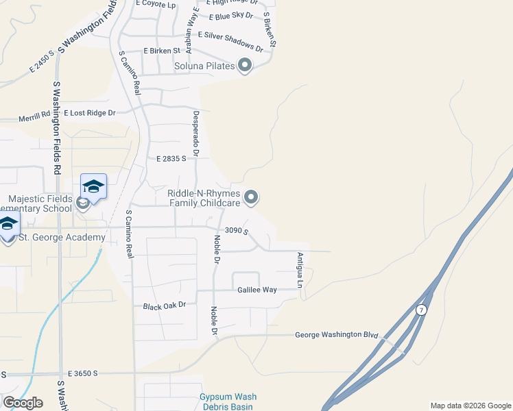 map of restaurants, bars, coffee shops, grocery stores, and more near 1290 East Royal Sunset Road in Washington