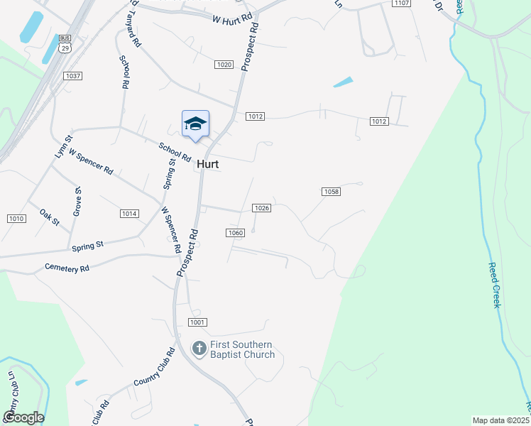 map of restaurants, bars, coffee shops, grocery stores, and more near 207 Longview Road in Hurt